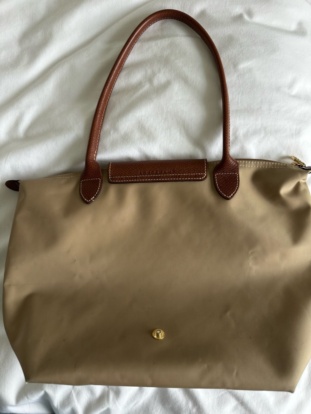 Longchamp Le Pliage S/M Nylon Shoulder Bag Tote with Brown Leather Trim - Picture 2 of 12